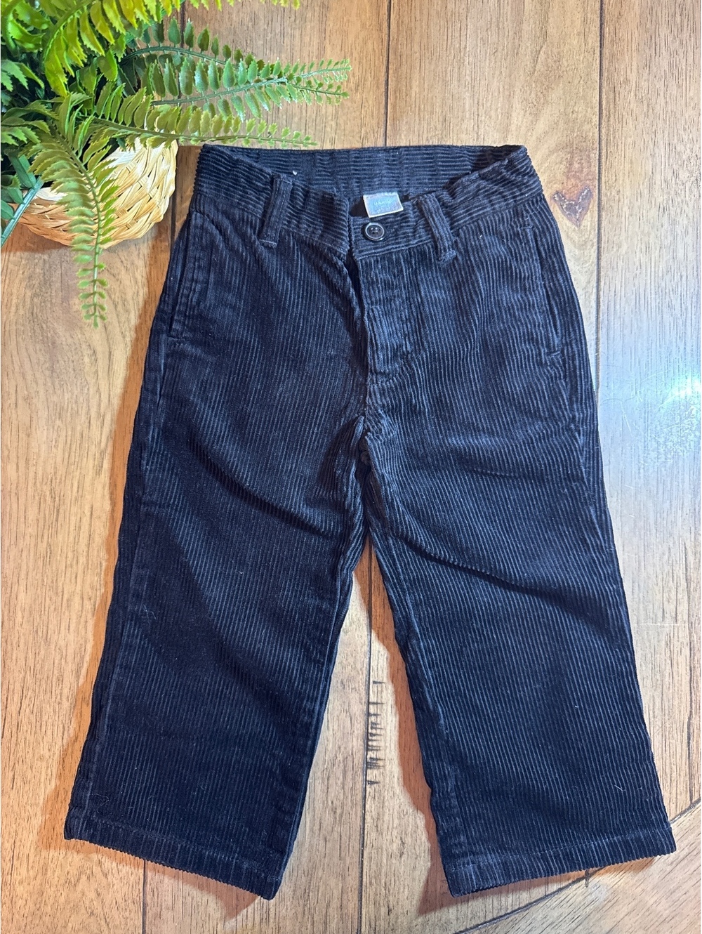 Janie and Jack Boys Black Corduroy Pants – 2T